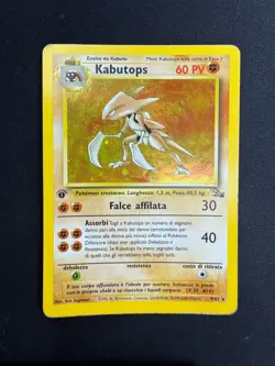 Pokemon Kabutops 9/62 Fossil Rara Holo Prima Edizione Wizards ITA Carte Vintage - Image 1