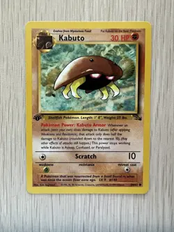 LOT OF 3 Pokemon Fossil Kabuto 50/62 - 1st Edition - Kabuto King Card - Image 3