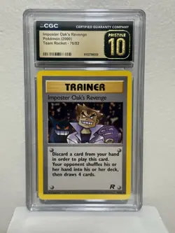 Imposter Oak's Revenge 76/82 CGC Pristine 10 Pokemon 2000 Vintage Graded Card - Image 1