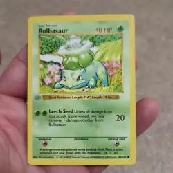 Pokemon TCG Bulbasaur Shadowless Card 44/102 Vintage 1999 Base Set - Image 1