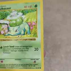 Pokemon TCG Bulbasaur Shadowless Card 44/102 Vintage 1999 Base Set - Image 3