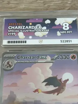Pokemon TCG Charizard EX S&V-151 Special Illustration Rare Card 199/165 ACE 8 NM - Image 3