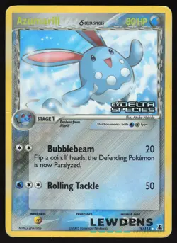 Azumarill - 19/113 - Rare Reverse Holo - EX Delta Species - Pokemon Card - DMG - Image 1