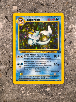 Pokemon TCG Cards Vaporeon 12/64 Jungle Holo Rare EXC - Image 1