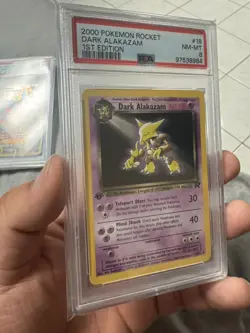 2000 POKEMON ROCKET 1ST EDITION #18 DARK ALAKAZAM PSA 8 TCG Card - Image 1