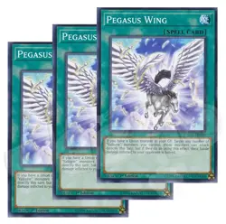 Yugioh - Pegasus Wing x 3 - 1st Edition LP - Plus Free Holographic Card - Image 1
