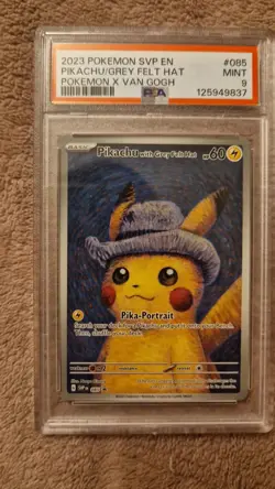 Pokemon Pikachu With Grey Felt Hat SVP 085 Van Gogh Promo Card PSA 9 MINT - Image 2