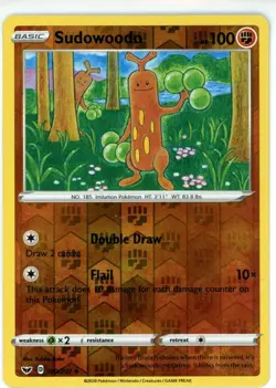 Pokemon TCG Sudowoodo 100/202 Swsh01: Sword & Shield Reverse Holo - Image 1
