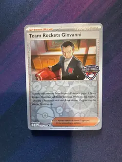 Pokemon TCG Team Rockets Giovanni Regionals 2025 Competitor German Stamped Promo - Image 1