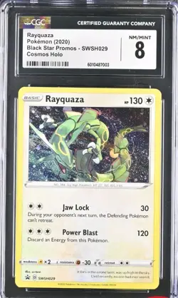 Pokemon Rayquaza SWSH029 Cosmos Holo Black Star Promo CGC 8 - Image 1