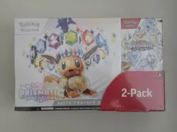 Pokemon TCG Prismatic Evolutions ETB with Booster Bundle Costco 2-Pack Sealed - Image 1