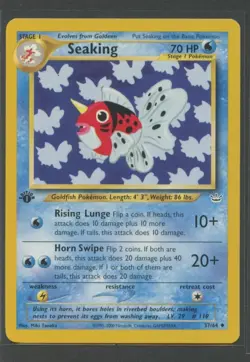Seaking 1. Edition | Neo Revelation 37/64 | Pokemon Karte EN EXC Golking 2000 - Image 1