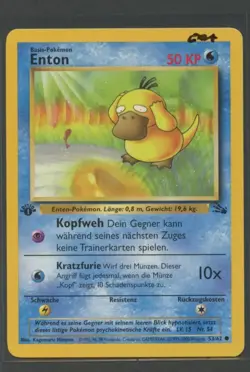 Enton 1. Edition | Fossil 53/62 | Pokemon Karte Deutsch EXC+ 2000 WOTC - Image 1