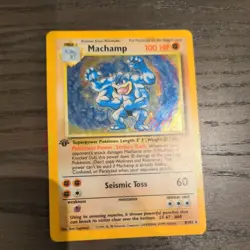 Pokemon TCG Machamp Base Set 8/102 Holo 1st Edition Holo Rare - Image 1
