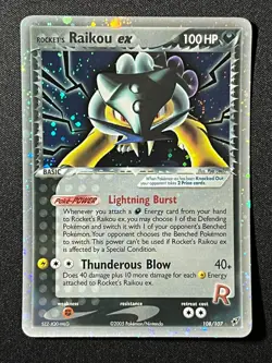 Rocket's Raikou ex 108/107 Pokemon Ex Deoxys -Secret Rare Holo-NM - Image 2
