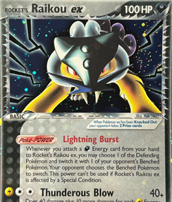 Rocket's Raikou ex 108/107 Pokemon Ex Deoxys -Secret Rare Holo-NM - Image 3