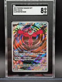 2023 Pokemon Paradox Rift #205 Yveltal Illustration Rare SGC 8 - Image 1