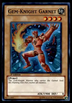 Yu-Gi-Oh! Gem-Knight Garnet #HA05-EN001 1st Edition Light Play - Image 1