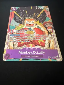 One Piece Monkey D Luffy Card OP07-073 Bandai Card Fest Promo - Image 2