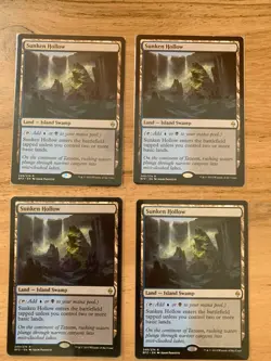 x4 MTG Sunken Hollow LP Battle for Zendikar 249/274 PLAYSET Magic the Gathering - Image 1