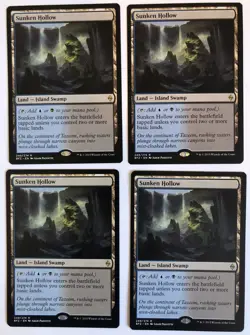 Sunken Hollow X4 LP Battle for Zendikar MTG Wizards Magic The Gathering Playset - Image 1