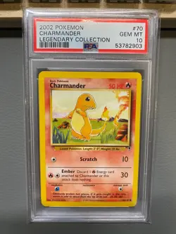 2002 Pokemon PSA 10 GEM MT - Charmander - Legendary Collection #70 - Image 1