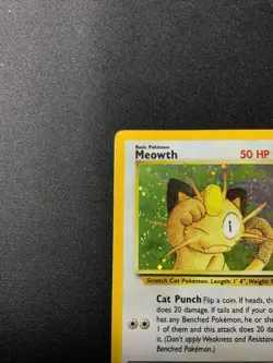 Meowth #10 Black Star Gameboy Promo Holo HP Creased Vintage Pokemon Card 1999 - Image 2