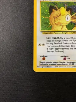 Meowth #10 Black Star Gameboy Promo Holo HP Creased Vintage Pokemon Card 1999 - Image 5