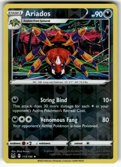 Ariados 113/196 SWSH11: Lost Origin NM Pokemon Card TCG - Image 1