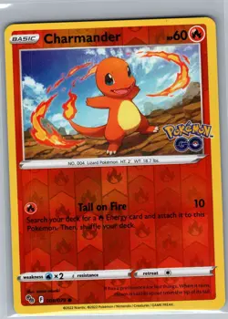 Charmander 008/078 Reverse Holo Pokemon GO - Pokemon Card - NM - Image 1