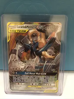 Pokemon TCG Lucario Melmetal GX Card Unbroken Bonds Full Art 120/214 - Image 1