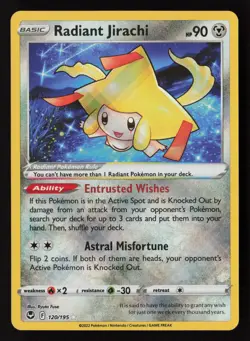 Radiant Jirachi 120/195 SWSH12: Silver Tempest Pokemon TCG NM - Image 1
