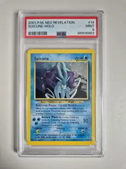 PSA 9 Suicune Neo Revelation Unlimited Holo Rare 14/64 Pokemon TCG 2001 MINT - Image 1