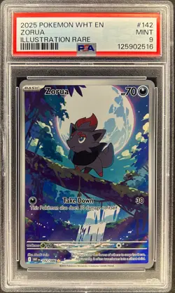 PSA 9 - ZORUA - 142/086 - WHITE FLARE WHT ENGLISH IR ILLUSTRATION RARE - Image 1