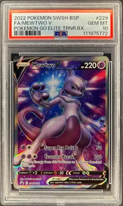 PSA 10 - MEWTWO V - SWSH229 - B STAR PROMO POKEMON GO ETB FULL ART ENGLISH - Image 1