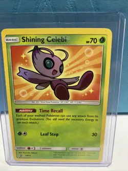 Shining Celebi SM79 BLACK STAR PROMO Shining Legends Pokemon TCG 2017 NM - Image 1