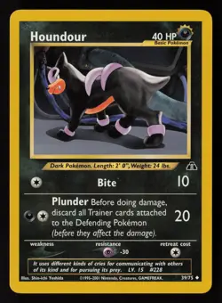 Houndour 39/75 Neo Discovery Pokemon TCG LP - Image 1