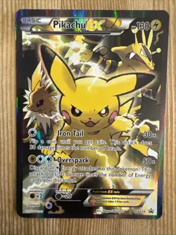 Pikachu EX #XY124 Sun & Moon Promo Pokemon 2016 MP - Image 1