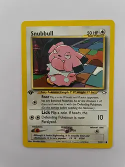 Pokemon TCG - Snubbull 74/111 Neo Genesis - Vintage 1st Edition Common NM - Image 1