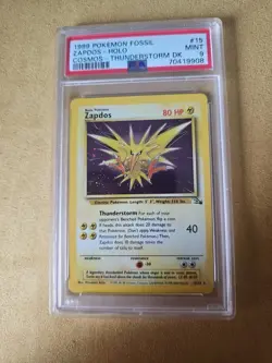 1999 Pokemon TCG Zapdos Holo Rare Cosmos Thunderstorm #15 PSA 9 Mint - Image 1