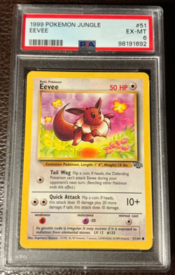 1999 POKEMON JUNGLE #51 EEVEE WOTC PSA 6 EX-MT - Image 1