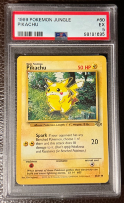 1999 Pokemon JUNGLE #60/64 PIKACHU Red Cheeks WOTC PSA 5 Excellent - Image 1