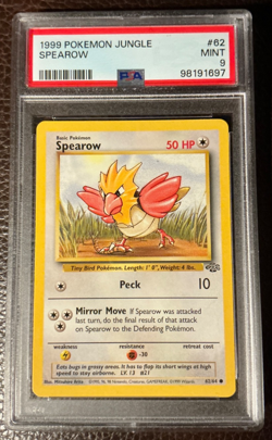 1999 Pokemon JUNGLE #62 SPEAROW WOTC PSA 9 Mint - Image 1