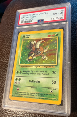 NO Symbol Error - PINSIR #9 HOLO Rare 1999 Pokemon Jungle WOTC PSA 8 - Image 2