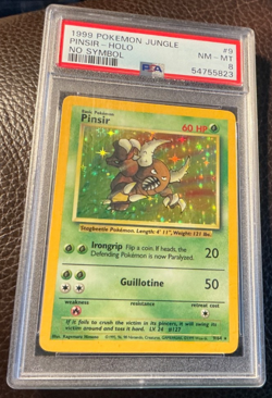NO Symbol Error - PINSIR #9 HOLO Rare 1999 Pokemon Jungle WOTC PSA 8 - Image 3