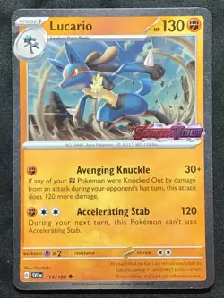 LUCARIO Cosmos Holo Pokemon Scarlet & Violet ex STAMPED Promo #114 - Image 1