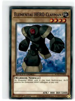 Yu-Gi-Oh! Elemental Hero Clayman Common SGX1-ENA03 Moderately Played 1st Edition - Image 1
