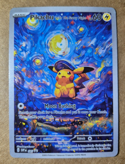Pokemon Pikachu Starry Night Van Gogh Beautiful Moon ACG Star Trading Card - NM - Image 2