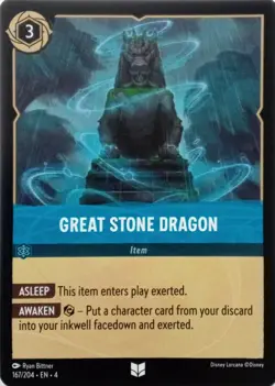 167/204 GREAT STONE DRAGON URSULAS RETURN UNCOMMON DISNEY LORCANA CARD - Image 1