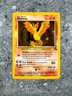 Pokemon TCG Cards Moltres 12/62 Fossil Holo Rare LP - Image 1
